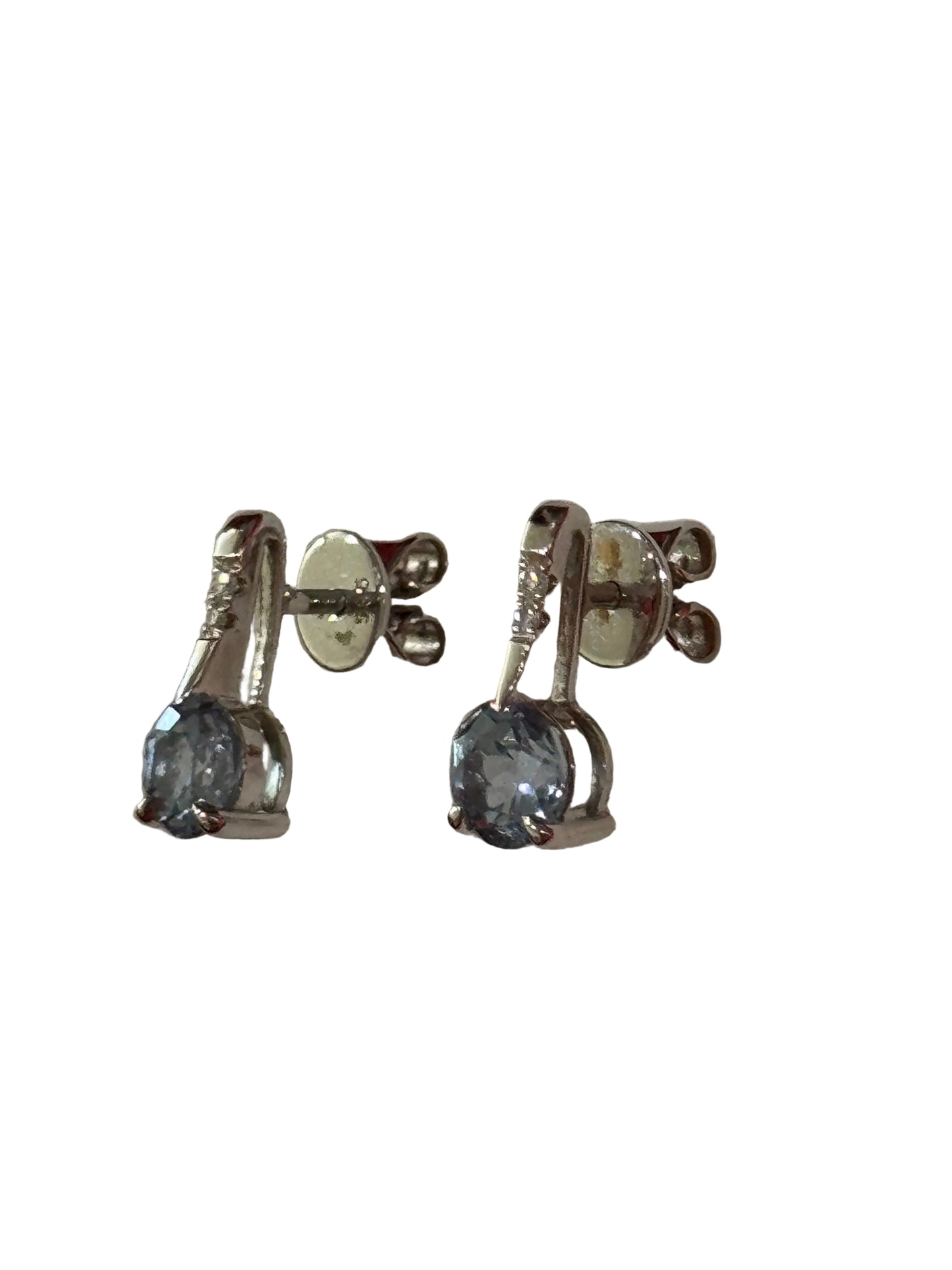 Chatham 14K White Gold Aqua Earrings-JEWELRY-Gazelle Fashion and Style