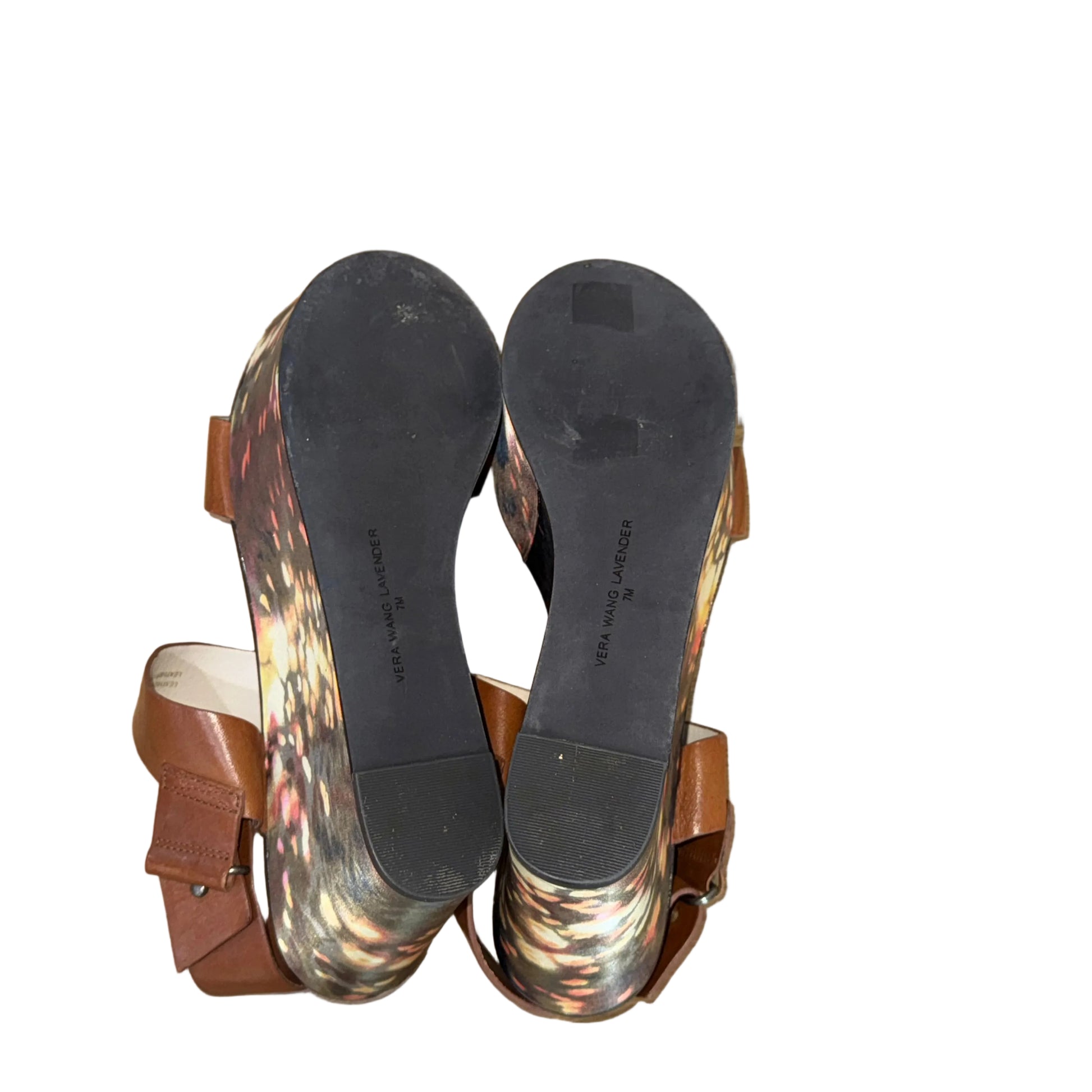 Vera Wang Lavender Floral Wedge Heels- Gazelle Fashion and Style 
