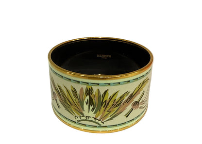 Hermès Extra Wide Enamel Bangle Bracelet-JEWELRY-S-Multi-Excellent-Gazelle Fashion and Style