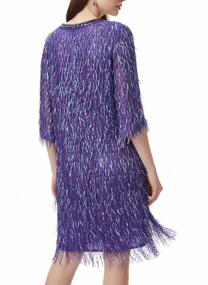 Purple Sequined Dress-DRESS-Gazelle Fashion and Style