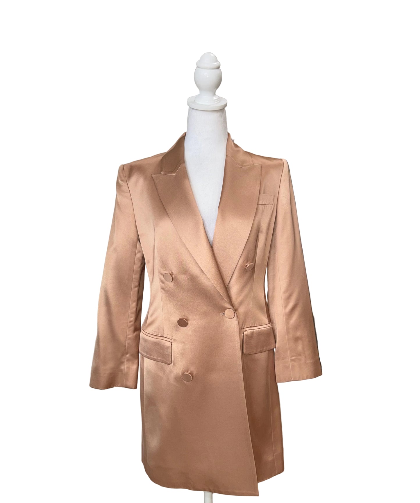 A.L.C Satin Champagne Blazer Dress-DRESS-Gazelle Fashion and Style
