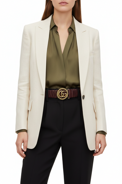 Gucci Scrunch Leather Belt-Accessories-Gazelle Fashion and Style
