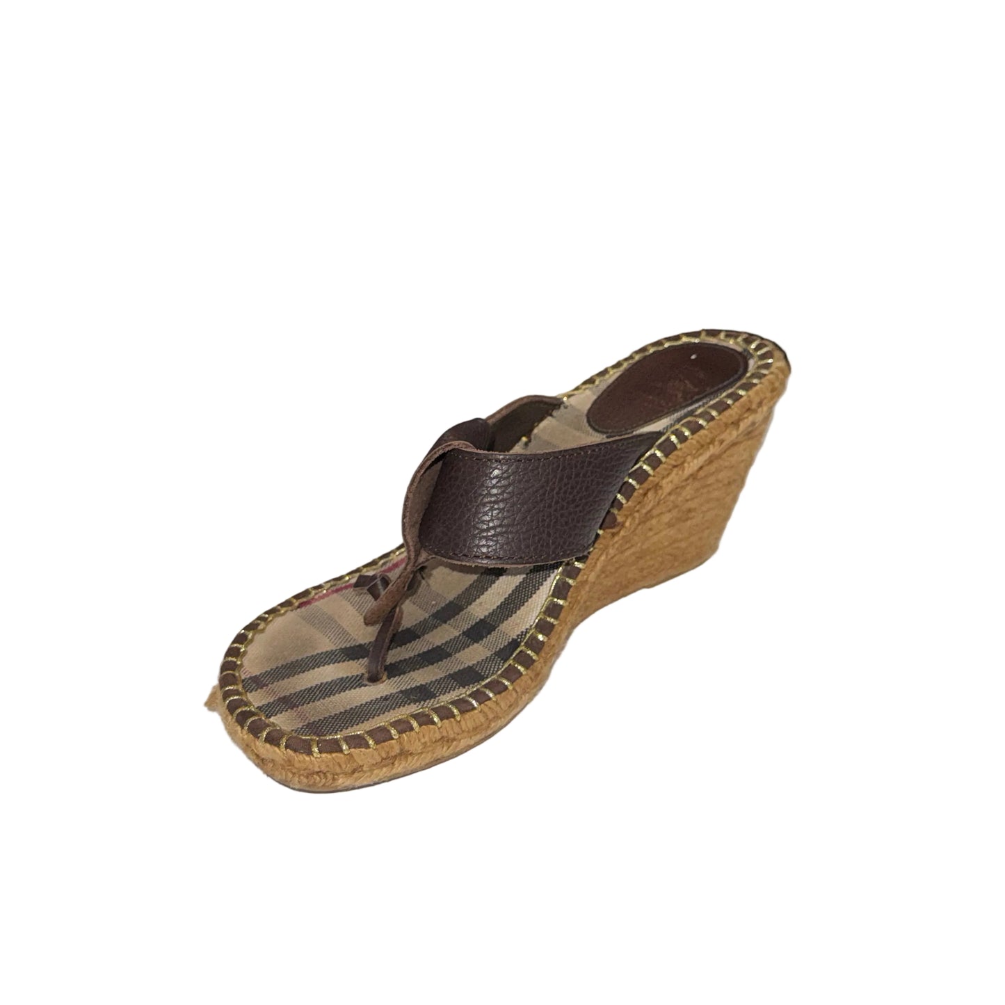 Burberry Nova Check Espadrille Wedge Heels-SHOES-Gazelle Fashion and Style
