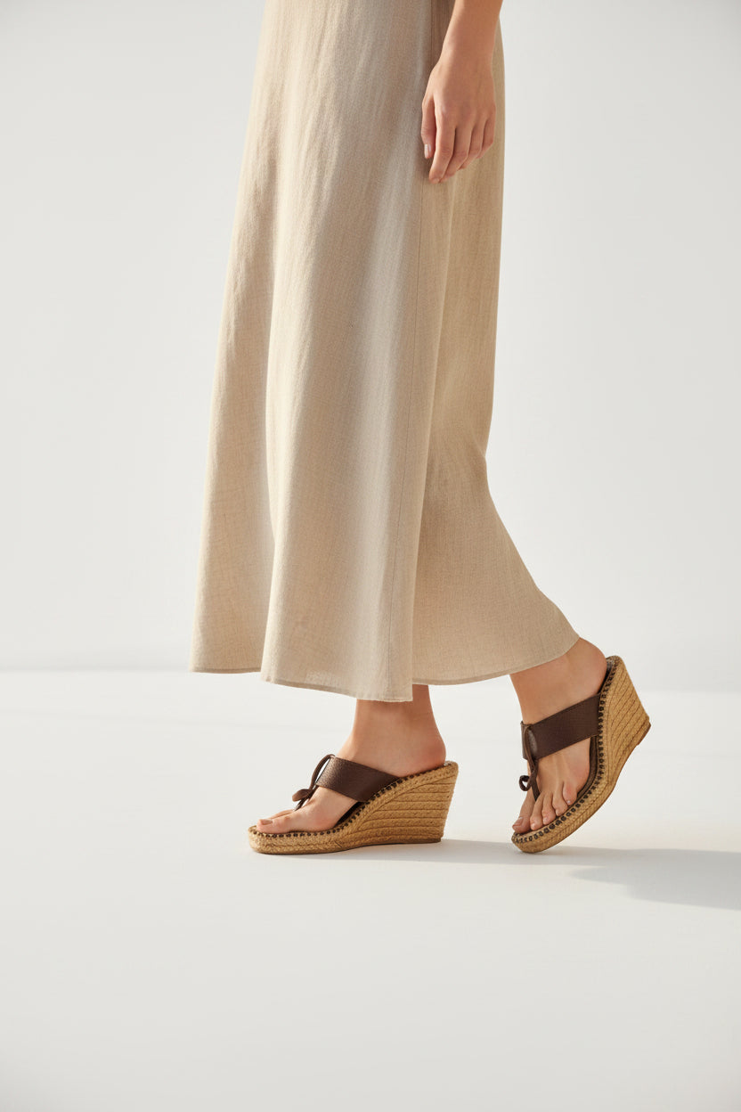 Burberry Nova Check Espadrille Wedge Heels-SHOES-Gazelle Fashion and Style