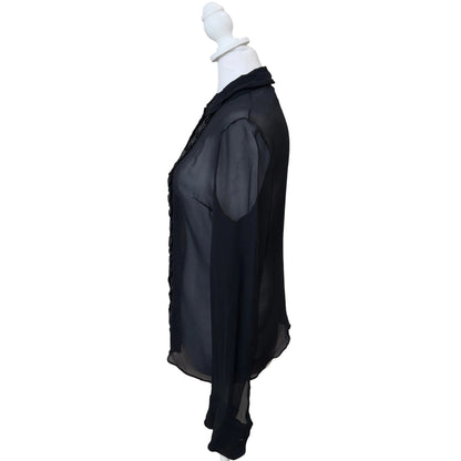Valentino Silk Sheer Button Up-TOPS-Gazelle Fashion and Style