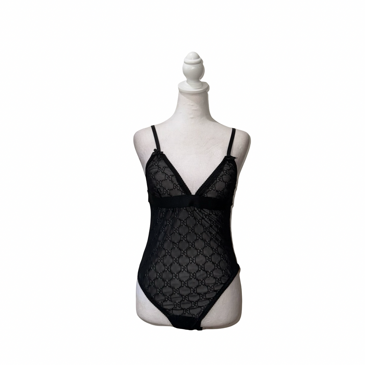 Gucci Sheer Black Bodysuit- Gazelle Fashion and Style 