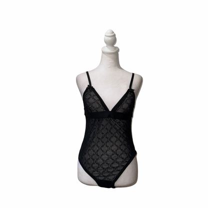 Gucci Sheer Black Bodysuit- Gazelle Fashion and Style 