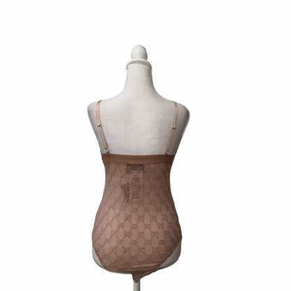 Gucci Sheer Pink Bodysuit- Gazelle Fashion and Style 