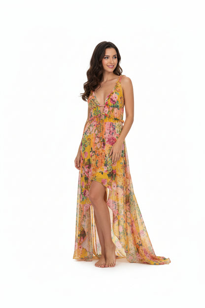 For Love & Lemons Floral Bodysuit with Train- Gazelle Fashion and Style 