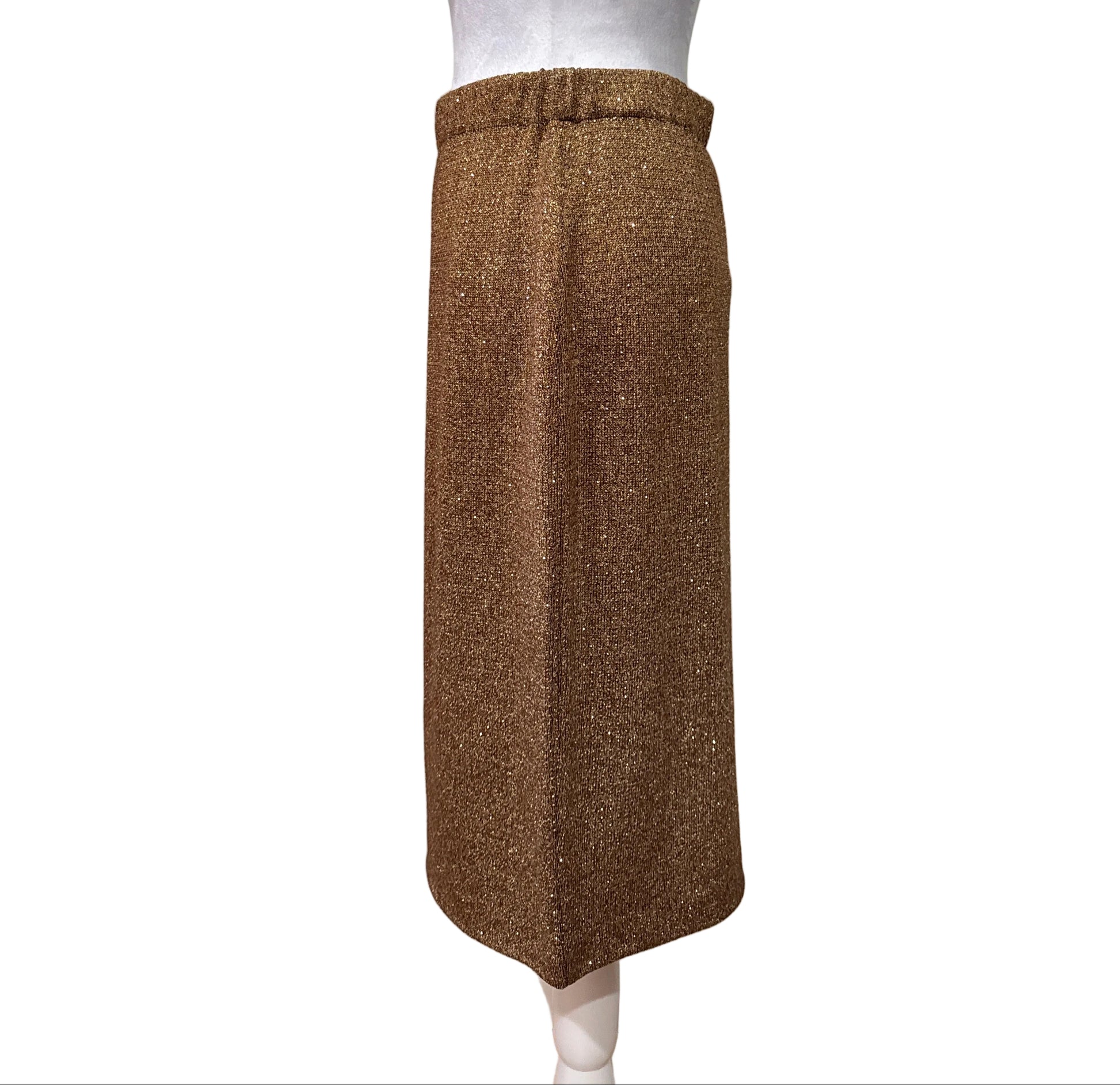 St. John Knit Gold Shimmer Pencil Skirt - NWT- Size 6 $165-Skirt-Gazelle Fashion and Style