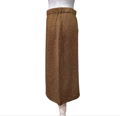 St. John Knit Gold Shimmer Pencil Skirt - NWT- Size 6 $165-Skirt-Gazelle Fashion and Style