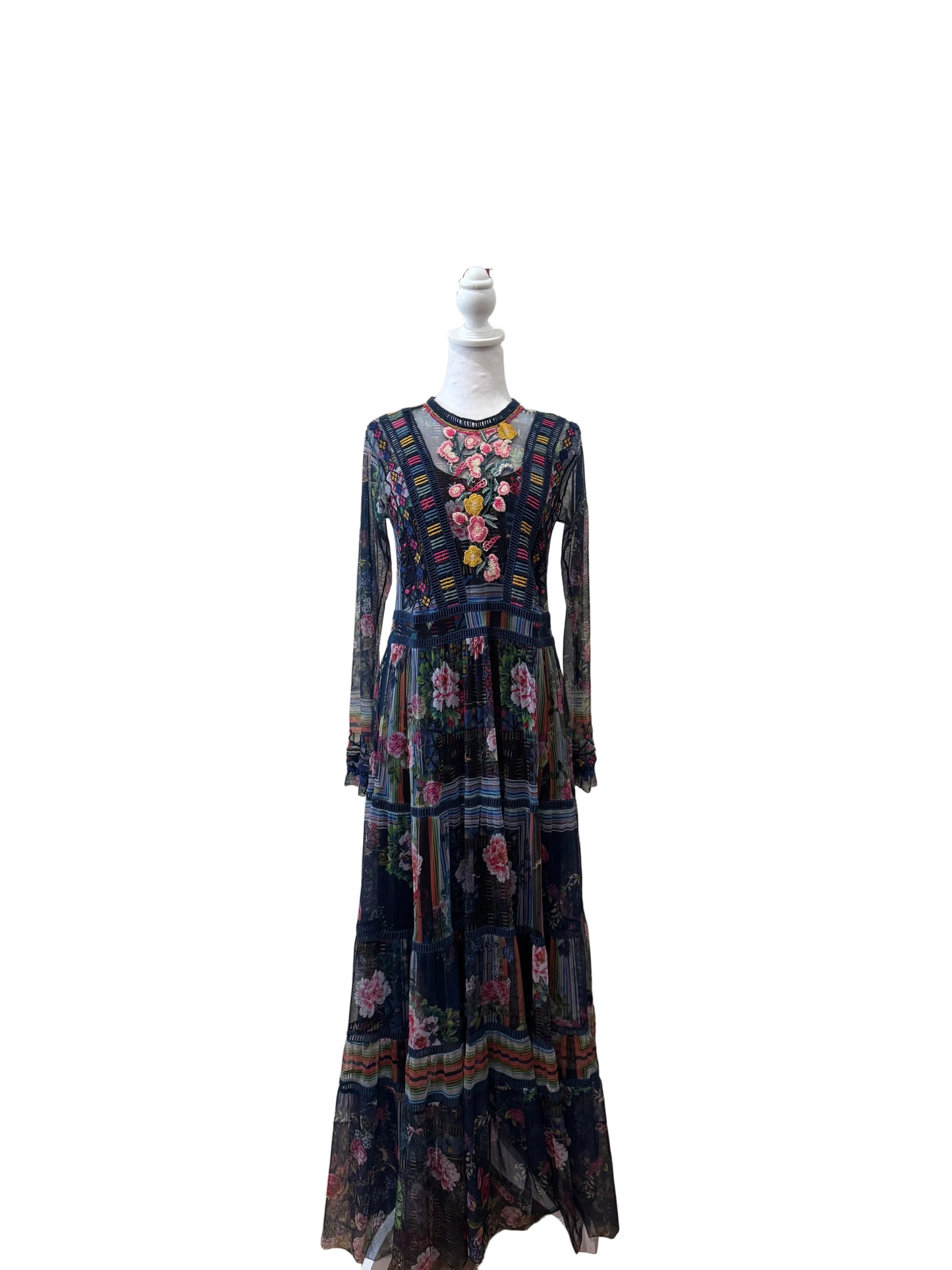 Johnny Was Embroidered Maxi Dress-DRESS-Gazelle Fashion and Style