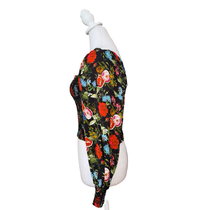 Alice + Olivia Floral Long Sleeve-TOPS-Gazelle Fashion and Style