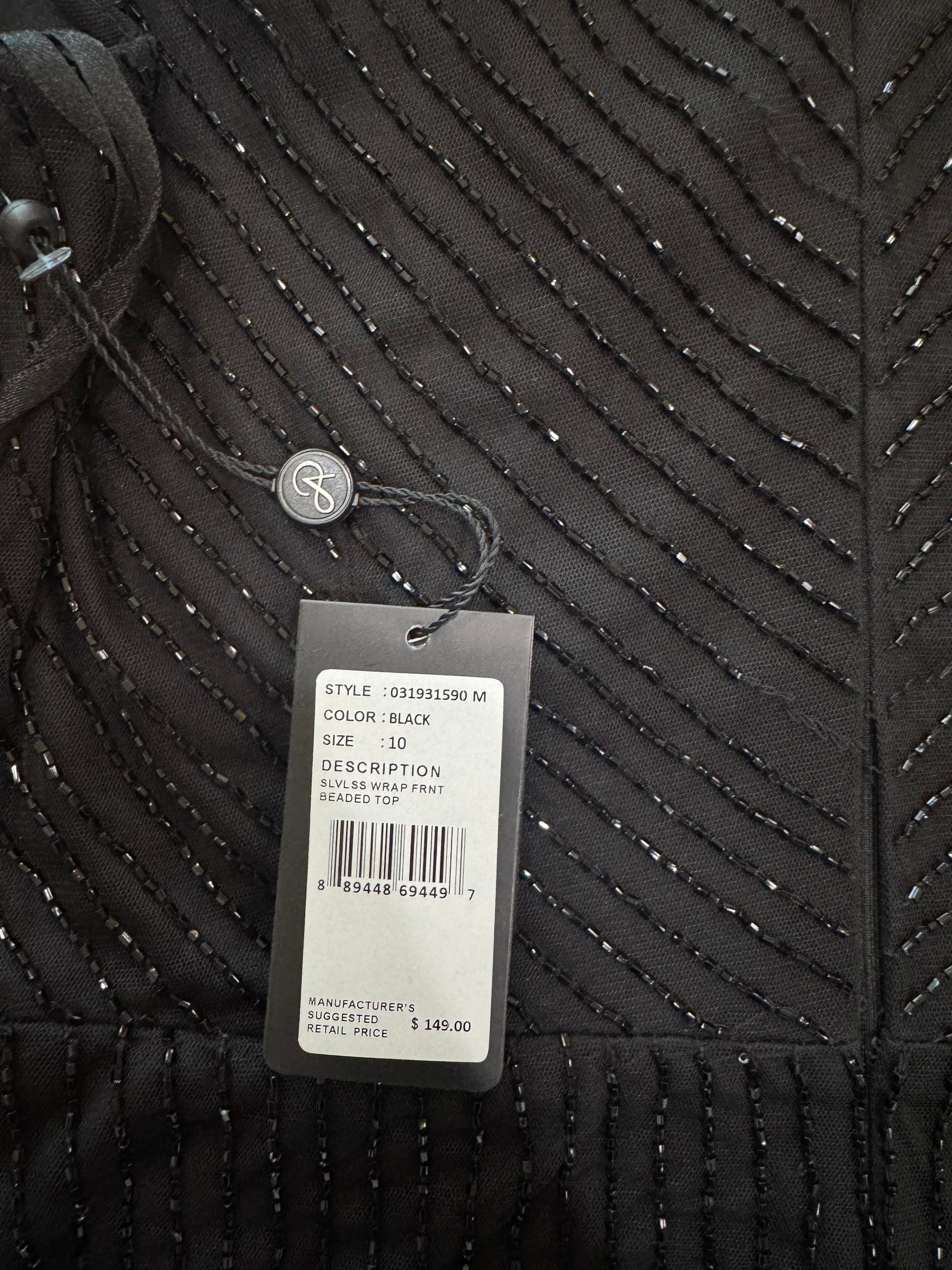 Adriana Papell Sleeveless Beaded Top- Gazelle Fashion and Style 