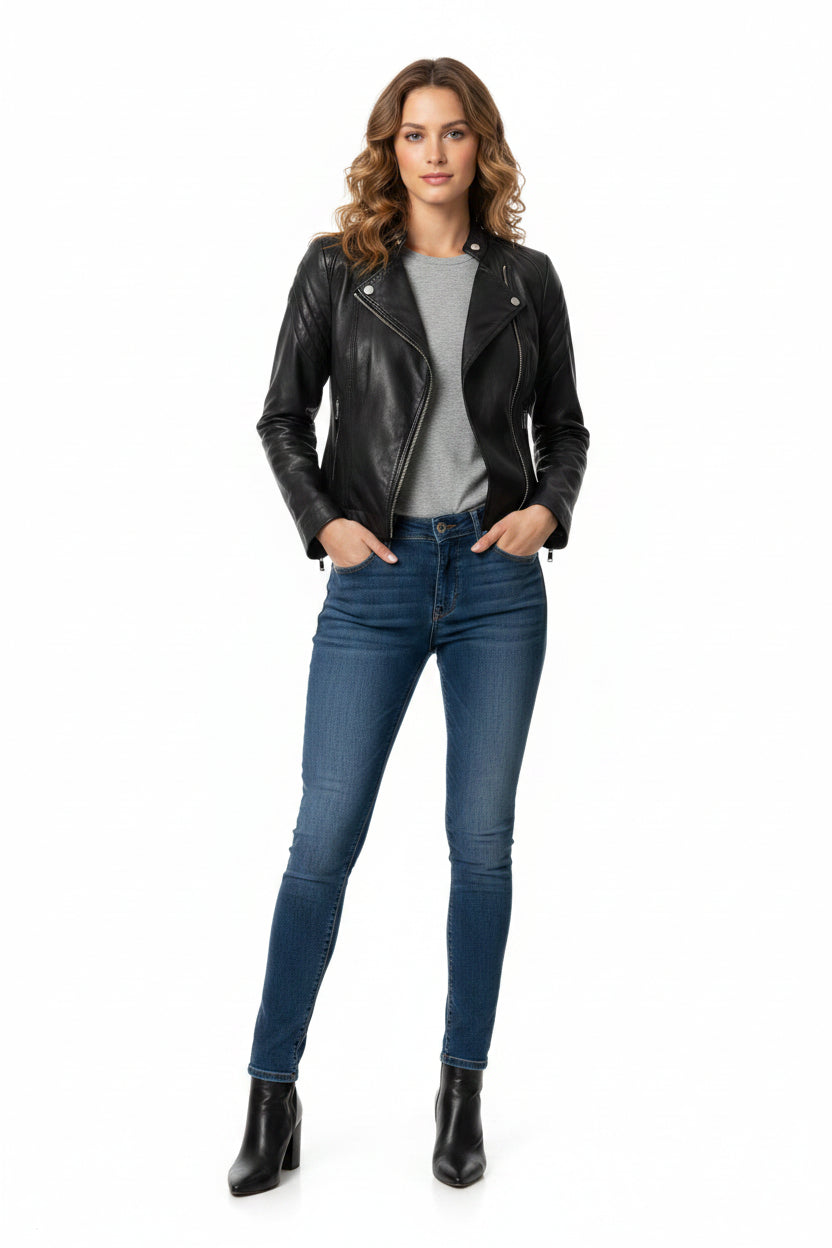 Escada Sport Lambskin Leather Jacket- Gazelle Fashion and Style 