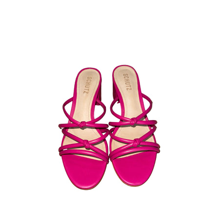 Schutz Hot Pink Leather Heels-SHOES-Gazelle Fashion and Style