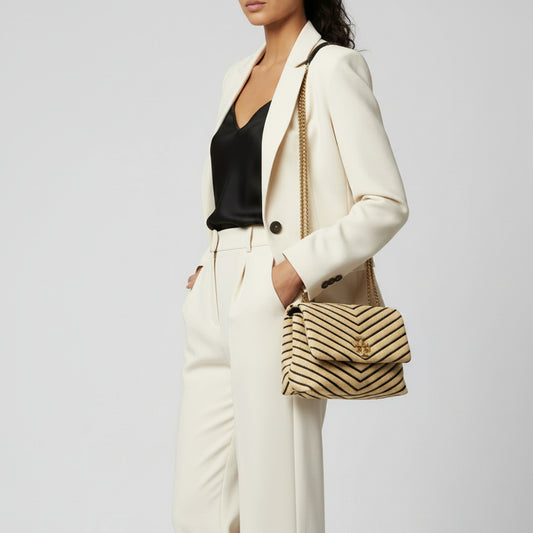 Tory Burch Kira Chevron Straw Bag- Gazelle Fashion and Style 