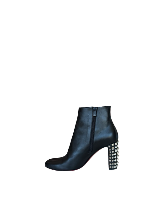 Christian Louboutin Leather Studded Ankle Boots-BOOT-Gazelle Fashion and Style