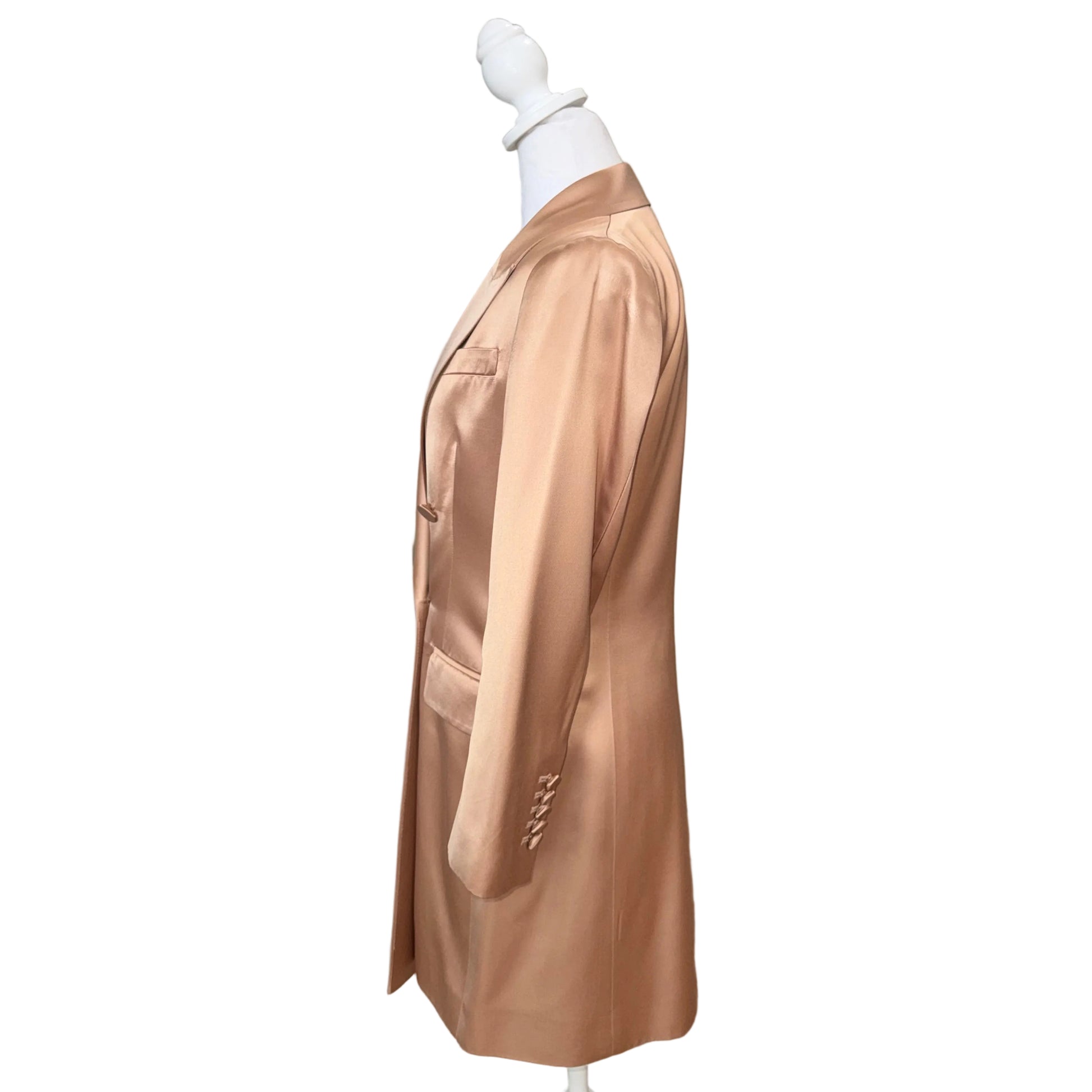 A.L.C Satin Champagne Blazer Dress-DRESS-Gazelle Fashion and Style
