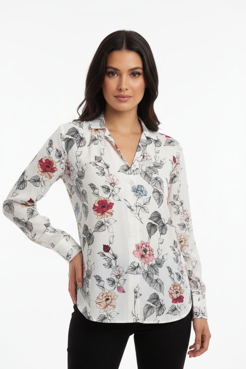 Equipment Femme Silk Floral Top- Gazelle Fashion and Style 