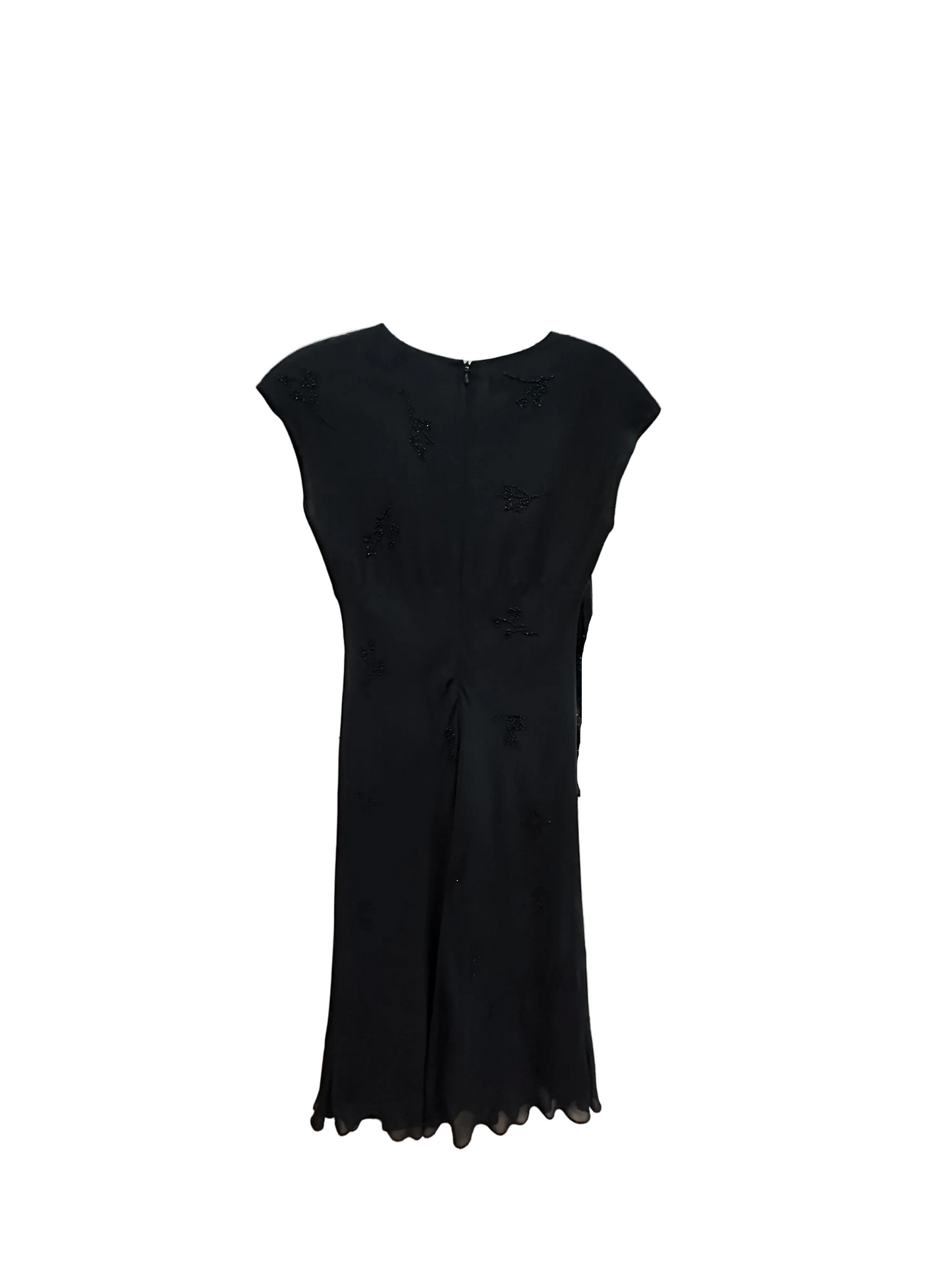 Vintage Jones New York Black Beaded Maxi Dress-DRESS-black-Used-Gazelle Fashion and Style