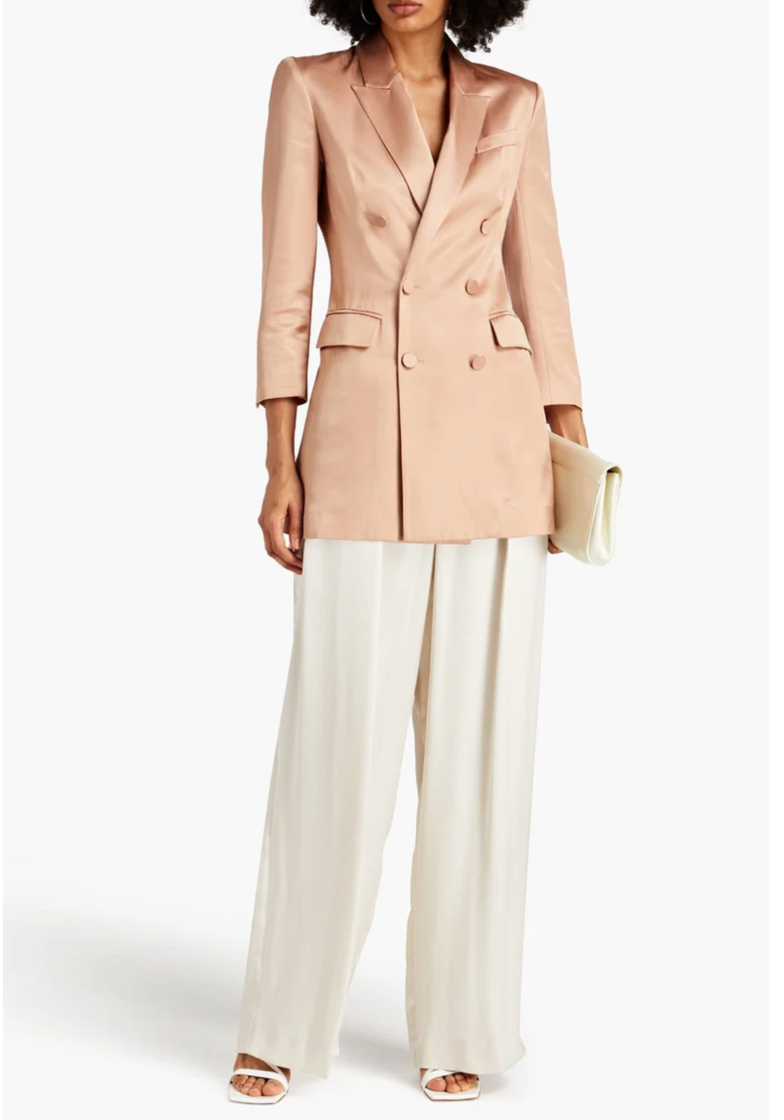 A.L.C Satin Champagne Blazer Dress-DRESS-Gazelle Fashion and Style