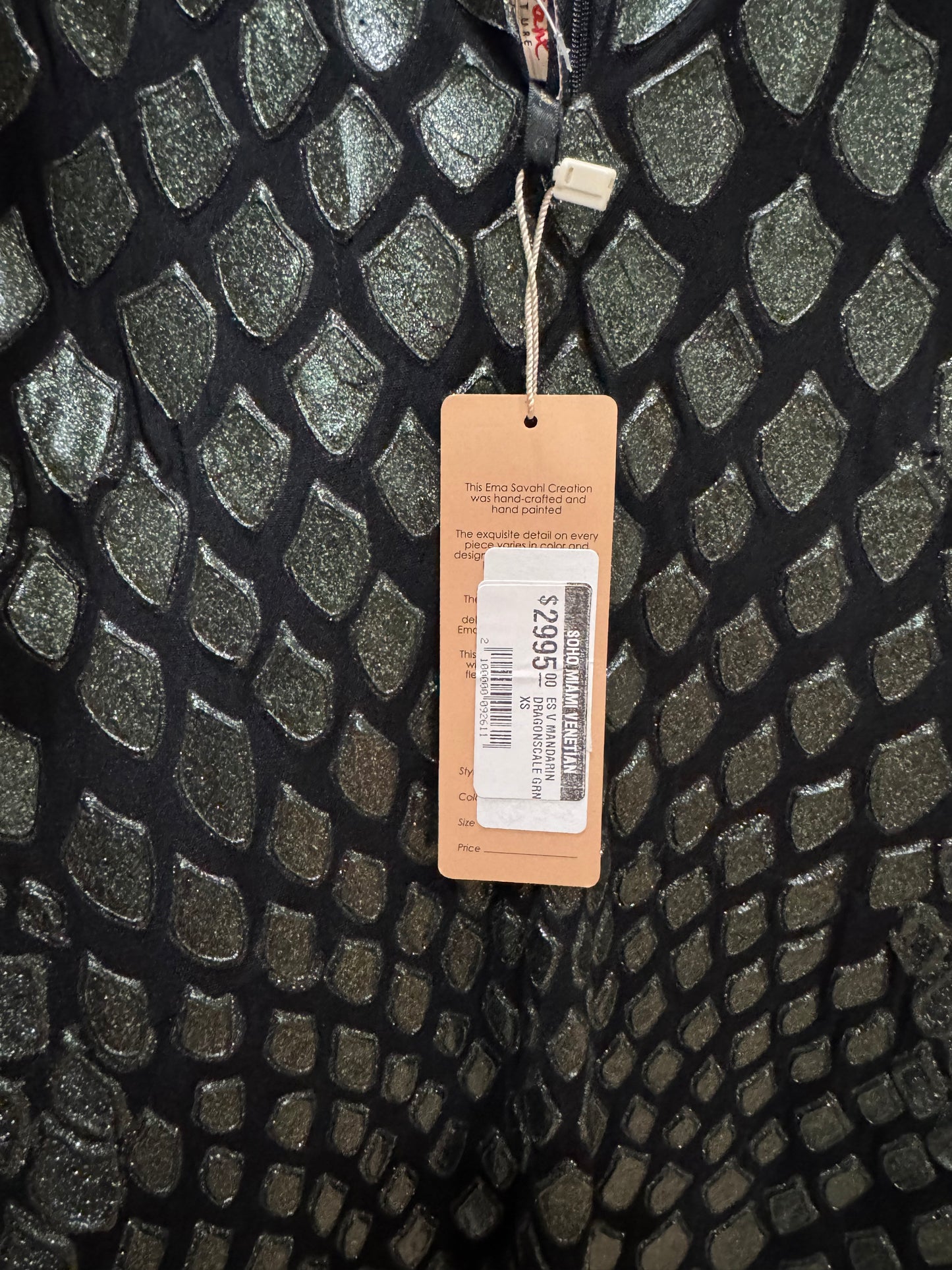 Ema Savahl Couture Mandarin Dragon Scale Dress-DRESS-Gazelle Fashion and Style