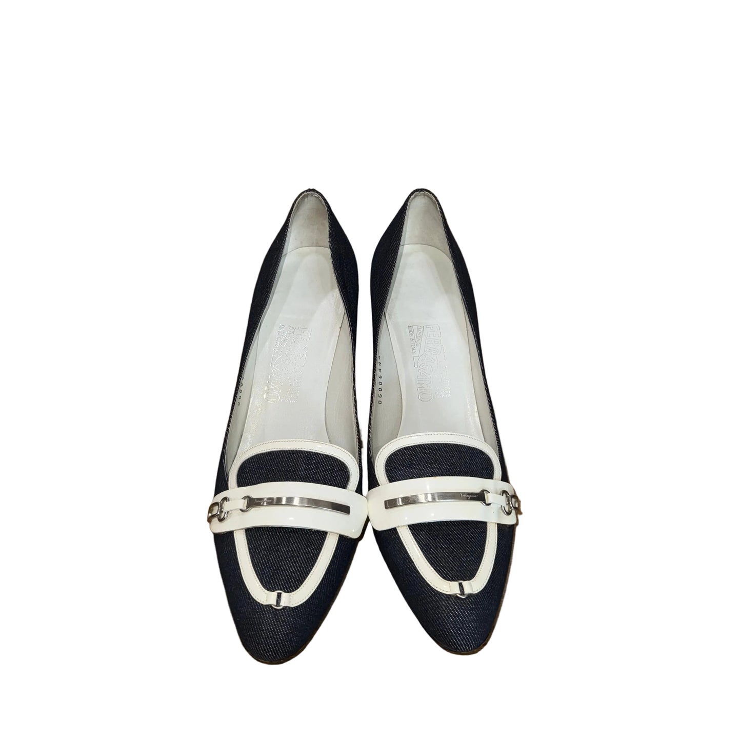 Vintage Ferragamo Denim Loafer Pumps-Gazelle Fashion and Style