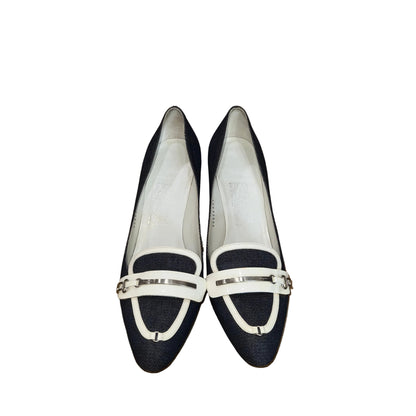 Vintage Ferragamo Denim Loafer Pumps-Gazelle Fashion and Style
