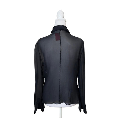 Valentino Silk Sheer Button Up-TOPS-Gazelle Fashion and Style