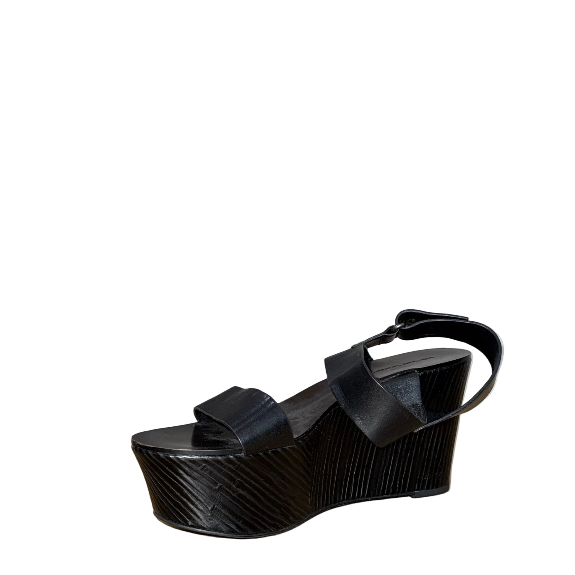 Vera Wang Lavender Black Wedge Heels- Gazelle Fashion and Style 
