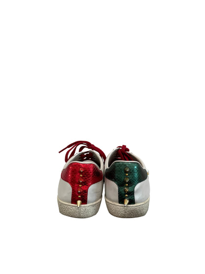 Gucci Red and Green Sneakers with Embellishments-SHOES-Gazelle Fashion and Style