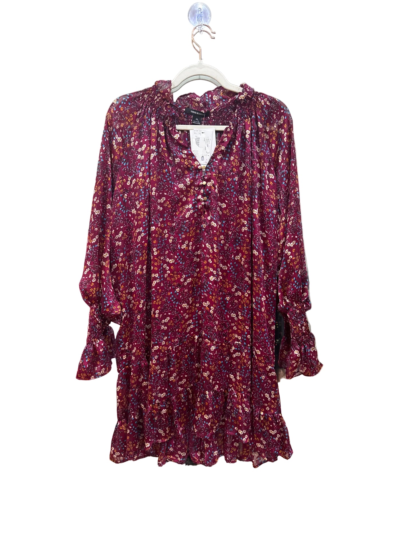 Sabina Musáyev Floral Purple Long Sleeve Dress-DRESS-Gazelle Fashion and Style