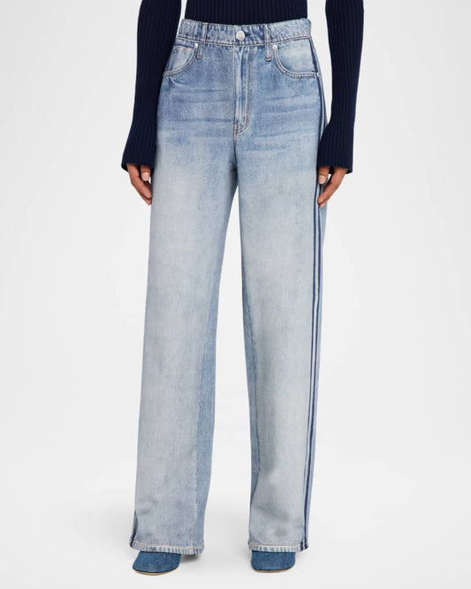 Rag & Bone Miramar Terry Wide-Leg Track Jeans-PANTS-Gazelle Fashion and Style