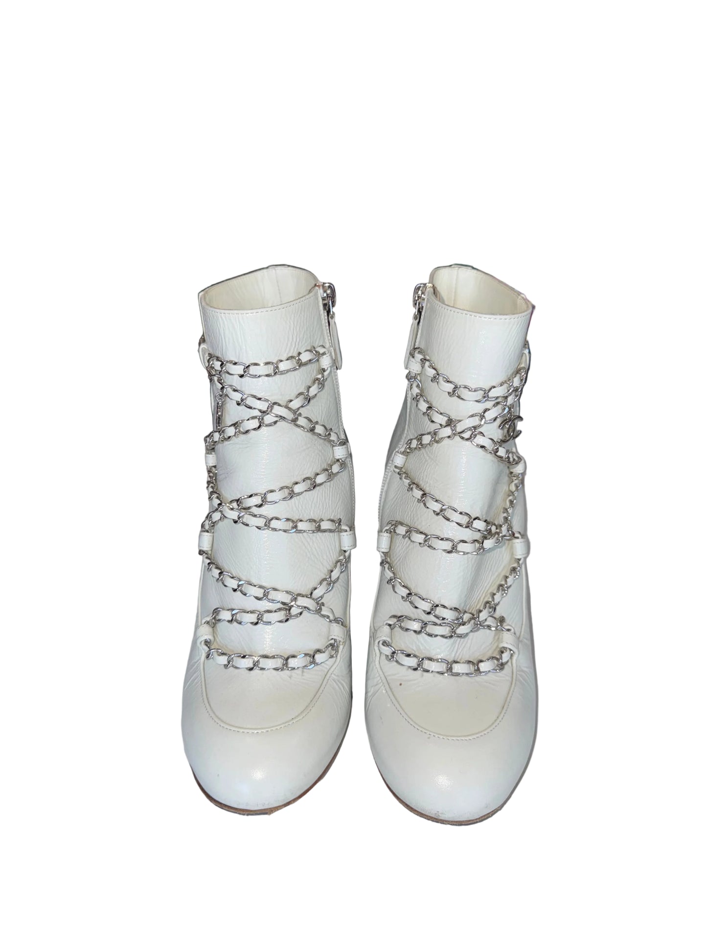 Chanel White Booties- Gazelle Fashion and Style 