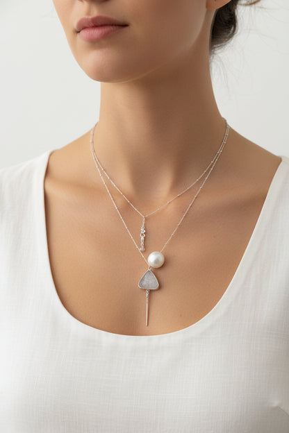 Chan Luu Sterling Silver Pearl Necklace- Gazelle Fashion and Style