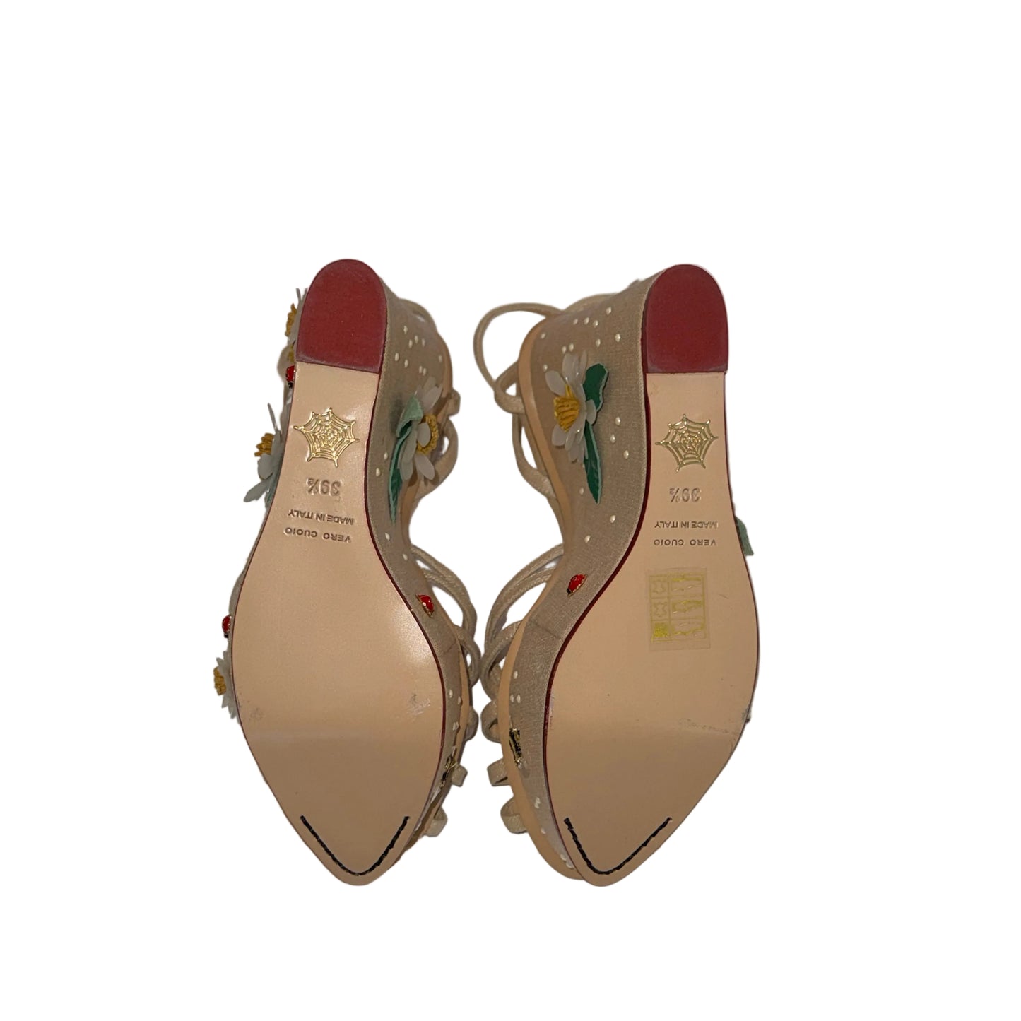 Charlotte Olympia Flroal Meredith Linen Wedge-SHOES-Gazelle Fashion and Style