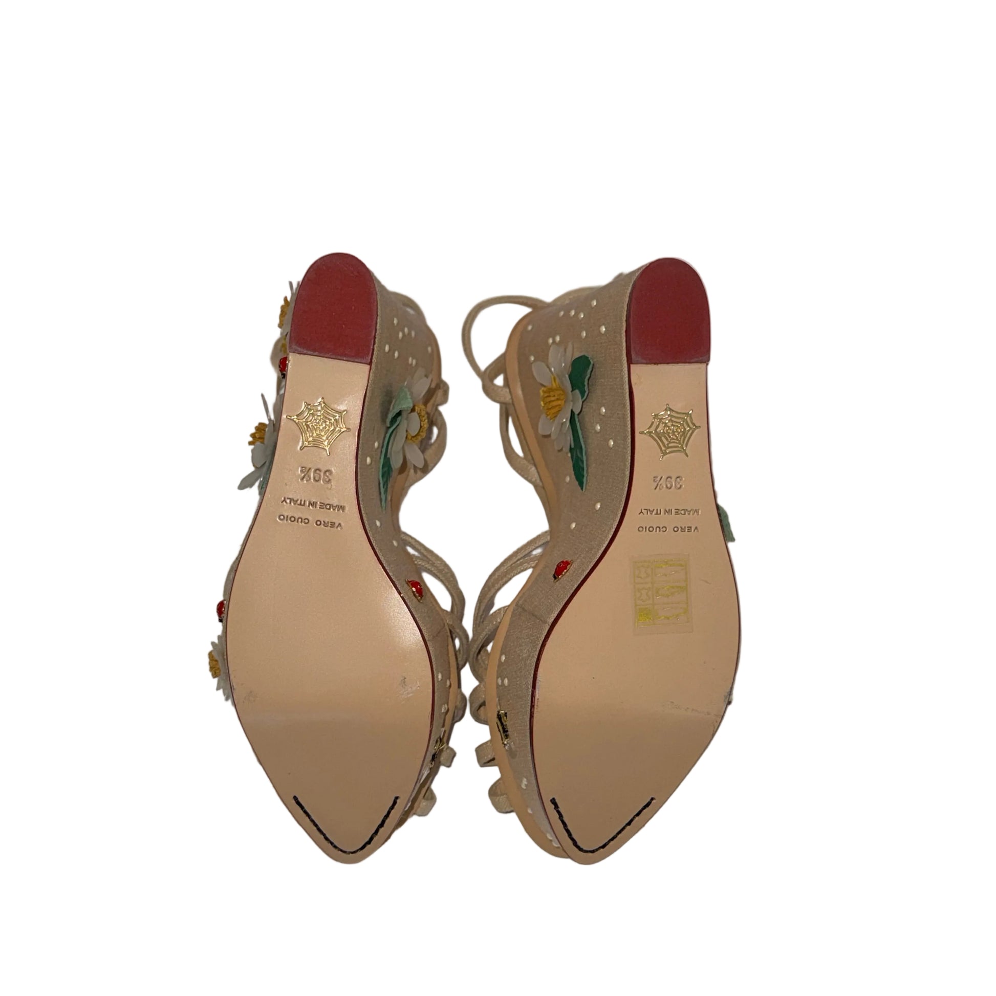 Charlotte Olympia Flroal Meredith Linen Wedge-SHOES-Gazelle Fashion and Style