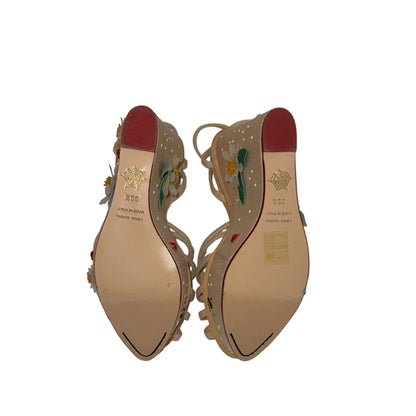 Charlotte Olympia Flroal Meredith Linen Wedge-SHOES-Gazelle Fashion and Style