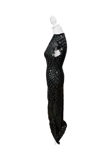 Ema Savahl Couture Mandarin Dragon Scale Dress-DRESS-Gazelle Fashion and Style