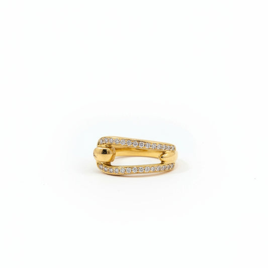 UNO Gold Ring with Rhinestones-JEWELRY-Gazelle Fashion and Style
