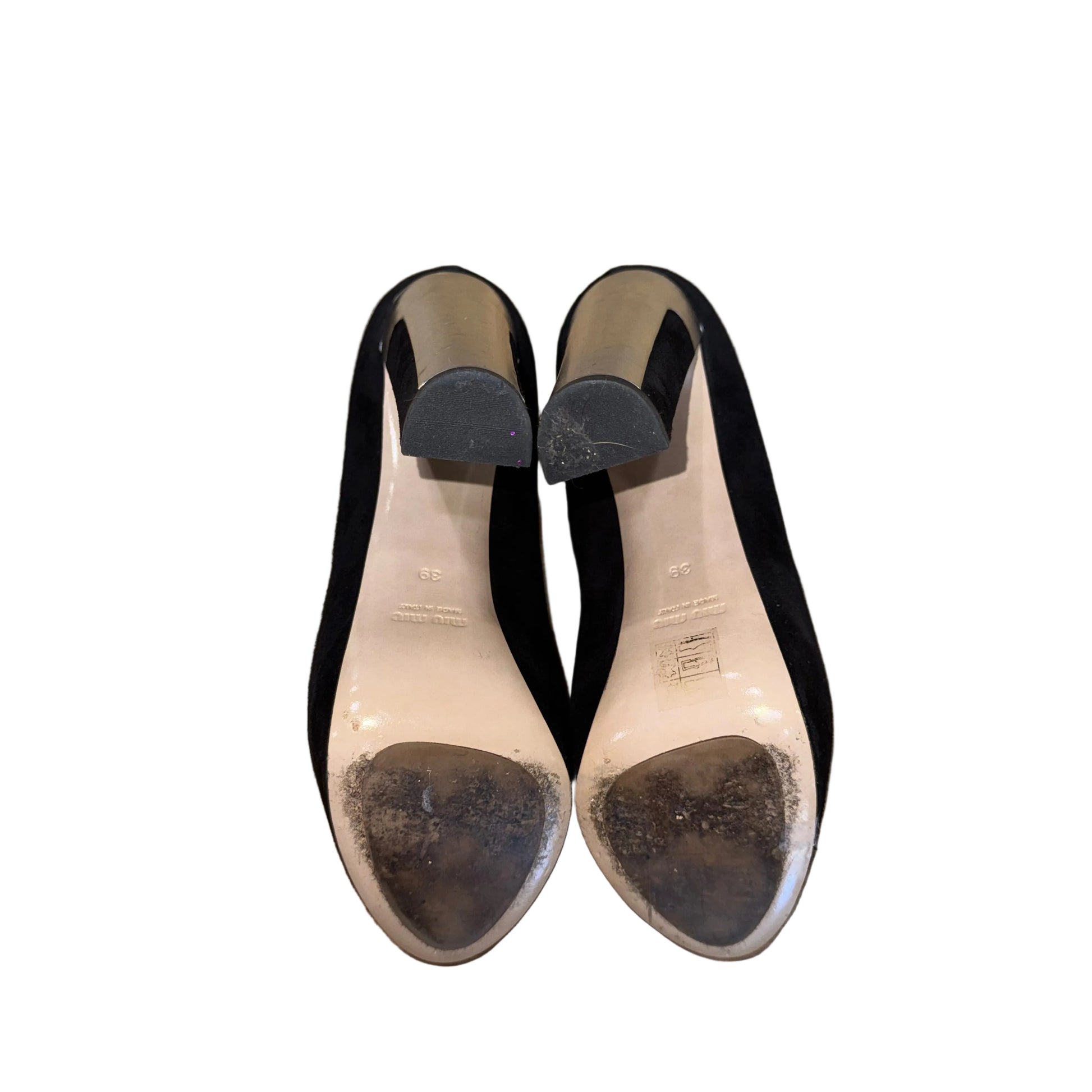 Miu Miu Suede Peep Toe Heel- Gazelle Fashion and Style