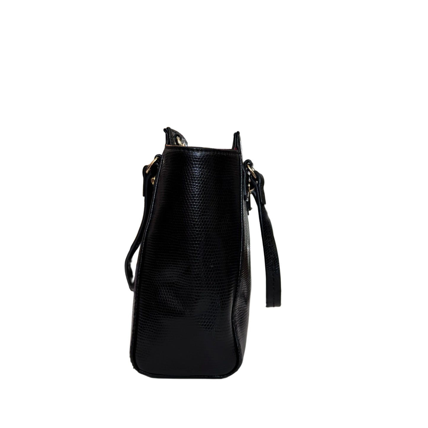 Dooney & Bourke Black Lizard-Embossed Handbag-HANDBAGS-Gazelle Fashion and Style