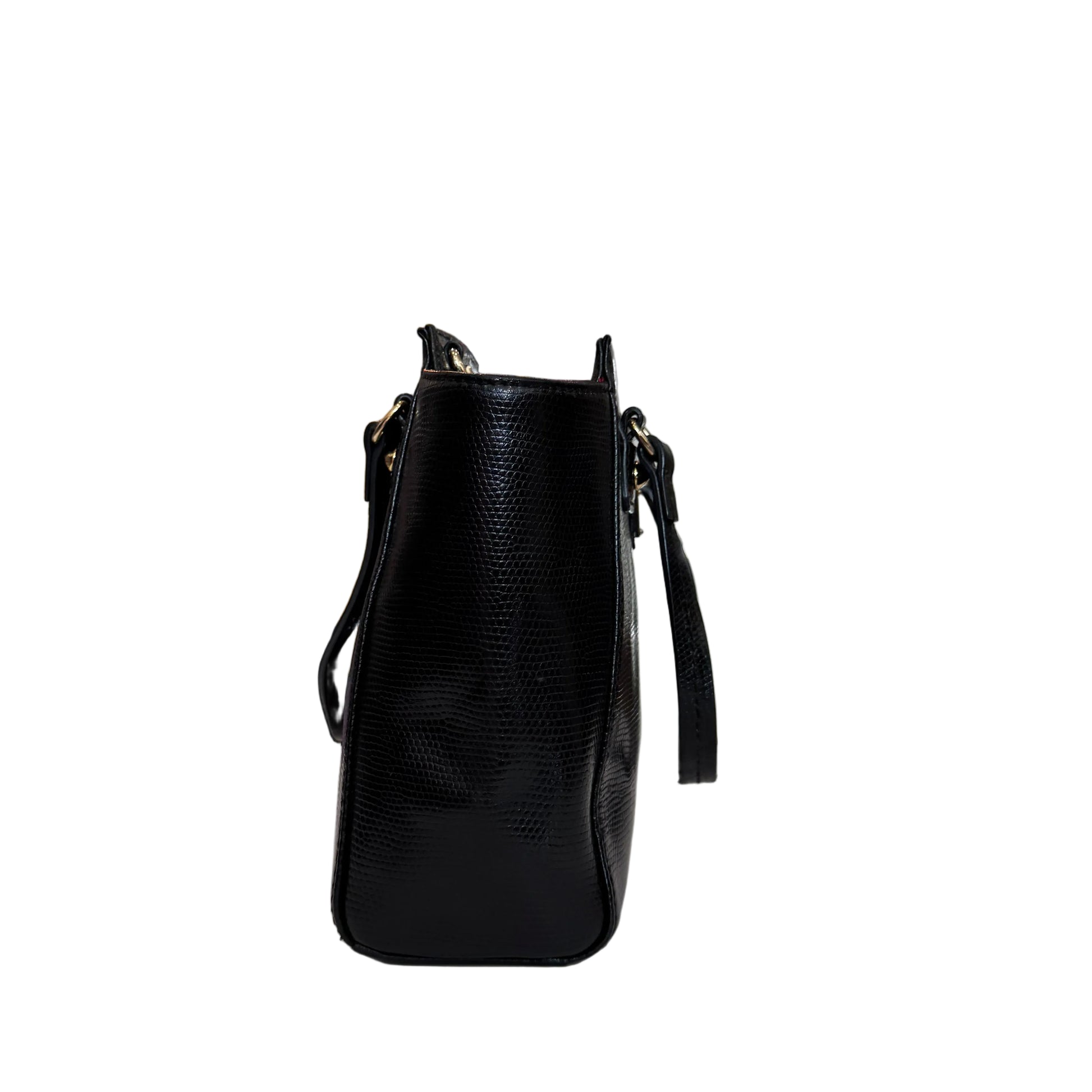 Dooney & Bourke Black Lizard-Embossed Handbag-HANDBAGS-Gazelle Fashion and Style