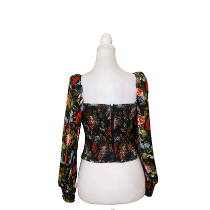 Alice + Olivia Floral Long Sleeve-TOPS-Gazelle Fashion and Style