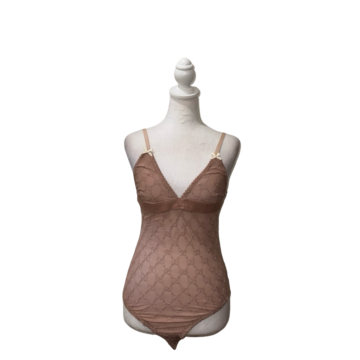 Gucci Sheer Pink Bodysuit- Gazelle Fashion and Style 