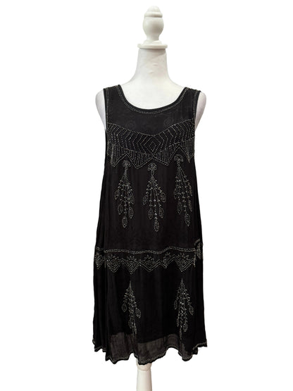 Free People Delilah Beaded Mini Dress-DRESS-XS-black-Great-Gazelle Fashion and Style