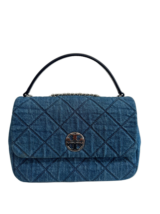 Tory Burch Small Willa Denim Shoulder Bag-HANDBAGS-blue-Great-Gazelle Fashion and Style