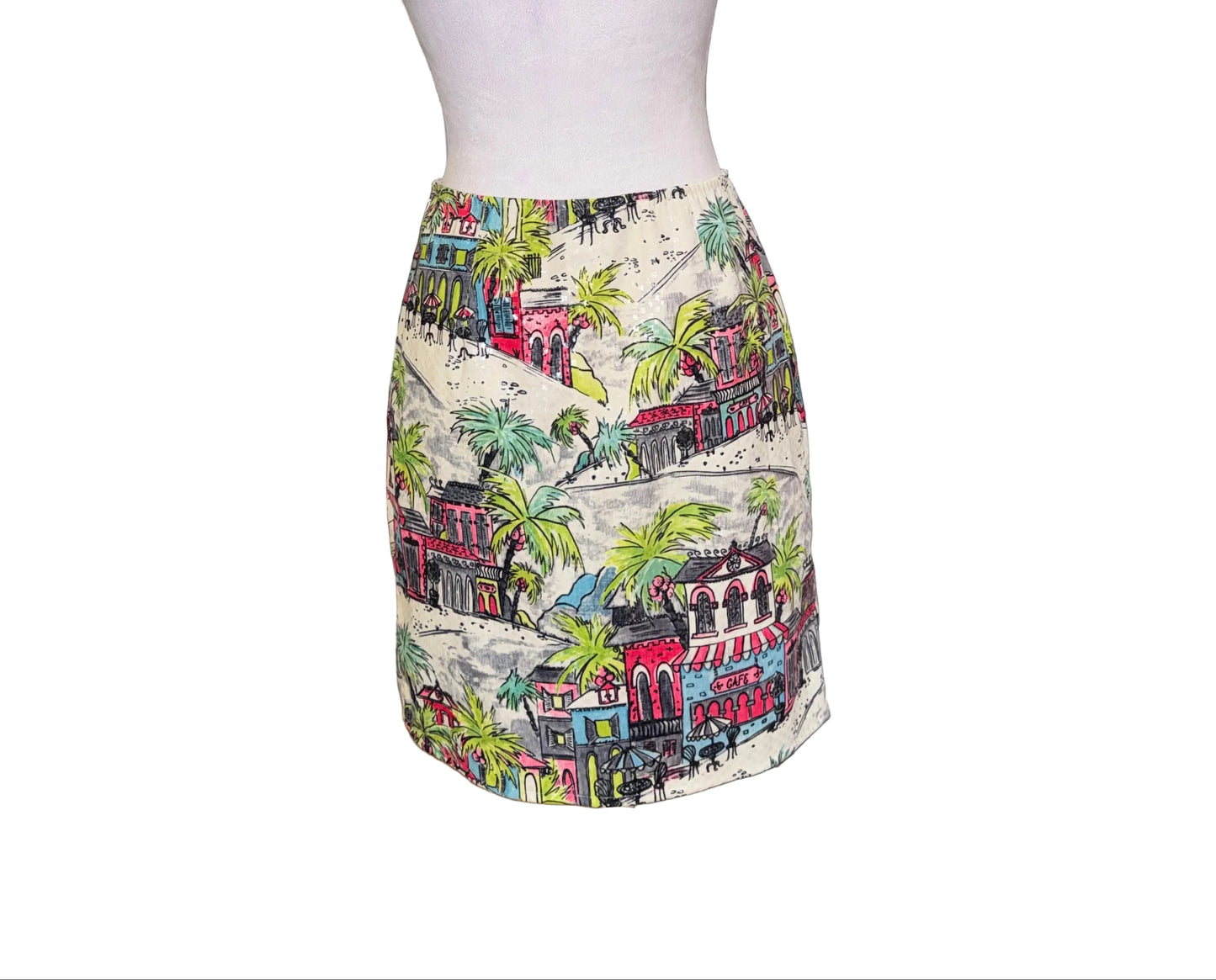 Linda Segal 1990s Tropical Skirt- Gazelle Fashion and Style 