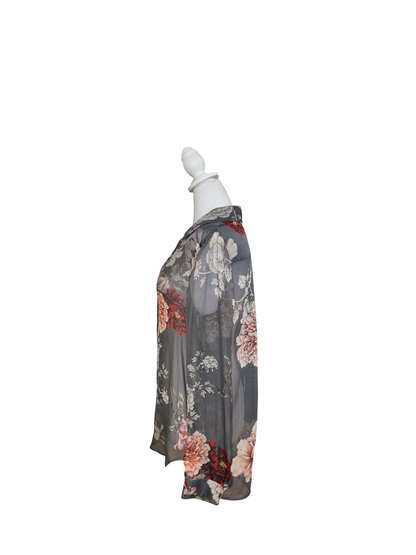 L'AGENCE Silk Floral Sheer Blouse- Gazelle Fashion and Style 